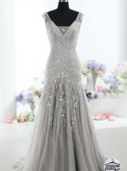 عکس لباس عروس نقره ای