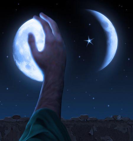 عکس ماه نصف شده