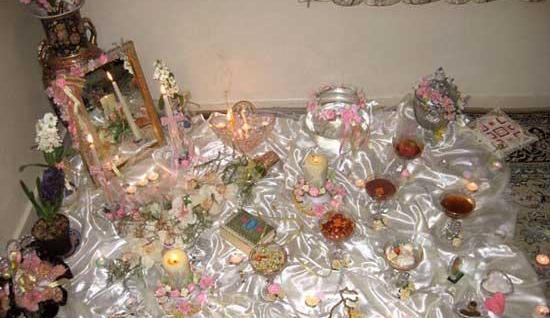 عکس ایده سفره هفت سین روی زمین