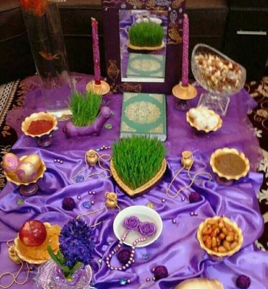 عکس ایده سفره هفت سین روی زمین