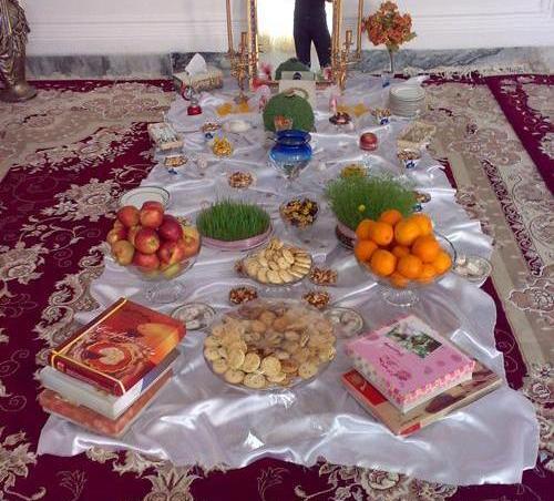 عکس ایده سفره هفت سین روی زمین