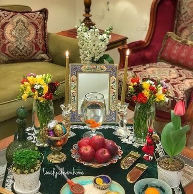 عکس ایده سفره هفت سین روی زمین
