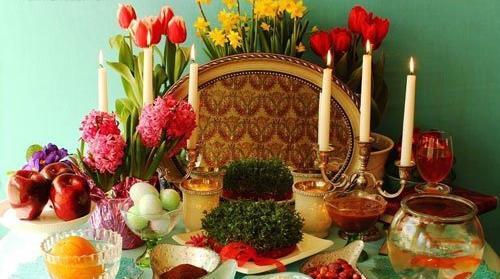 عکس ایده سفره هفت سین رنگی