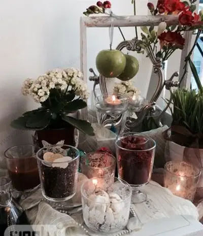 عکس ایده هفت سین با گوی شیشه ای