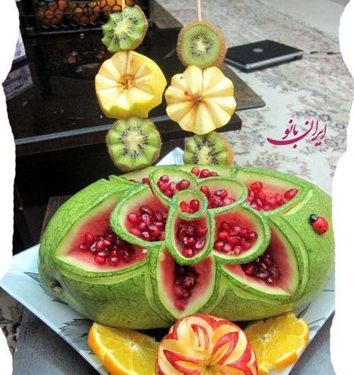 عکس ایده برای شب یلدا با هندوانه
