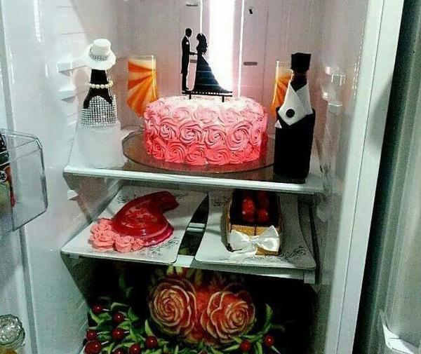 عکس ایده ژله یخچال عروس