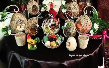 عکس ایده ظرف هفت سین با کنف