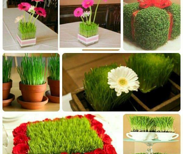 عکس ایده ظرف هفت سین با کنف