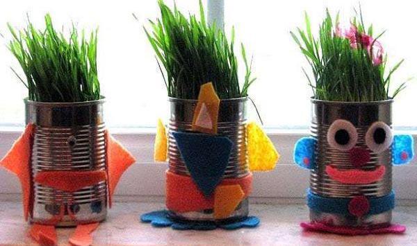 عکس ایده برای ظرف سبزه عید