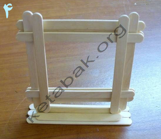 عکس ایده قاب عکس با چوب بستنی
