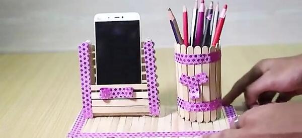 عکس ایده برای کاردستی با چوب بستنی