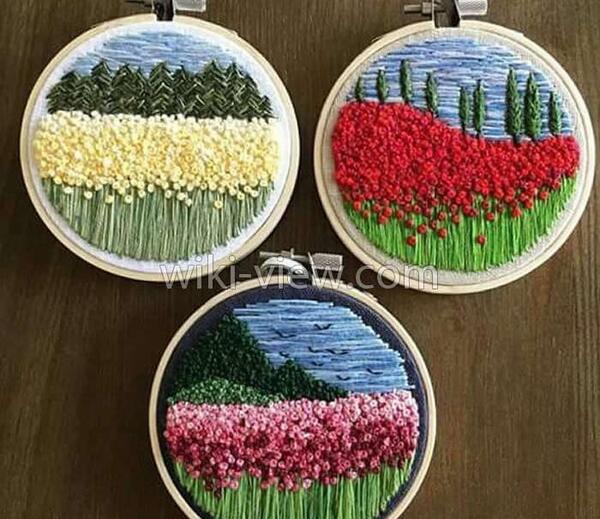 عکس ایده گلدوزی برگ