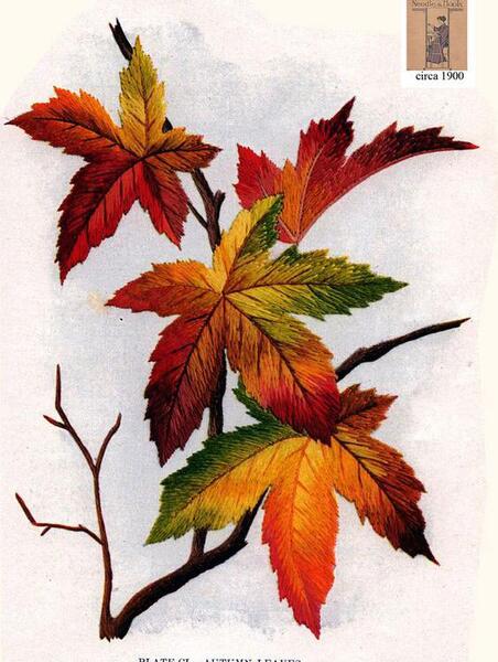 عکس ایده گلدوزی برگ
