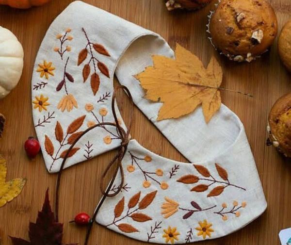 عکس ایده گلدوزی برگ