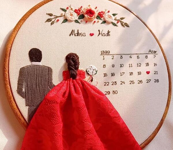 عکس ایده دیوارکوب گلدوزی