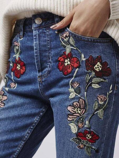 عکس ایده گلدوزی روی شلوار