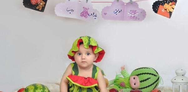عکس ایده ماهگرد نوزاد شب یلدا
