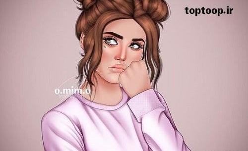 عکس دختر در حال فکر