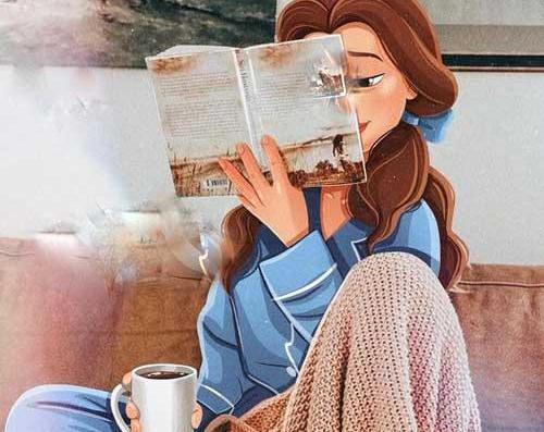 عکس دختر در حال مطالعه برای پروفایل