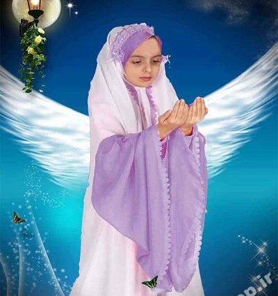 عکس دختر چادری در حال نماز خواندن