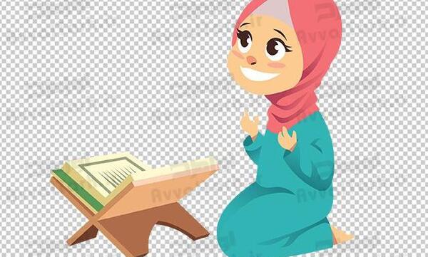 عکس دختر در حال خواندن قرآن