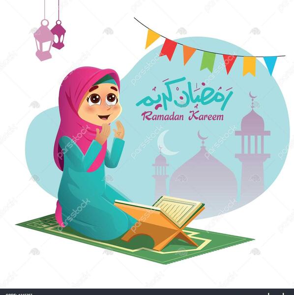 عکس دختر در حال خواندن قرآن