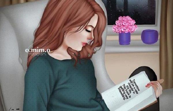 عکس دختر در حال کتاب خواندن فانتزی