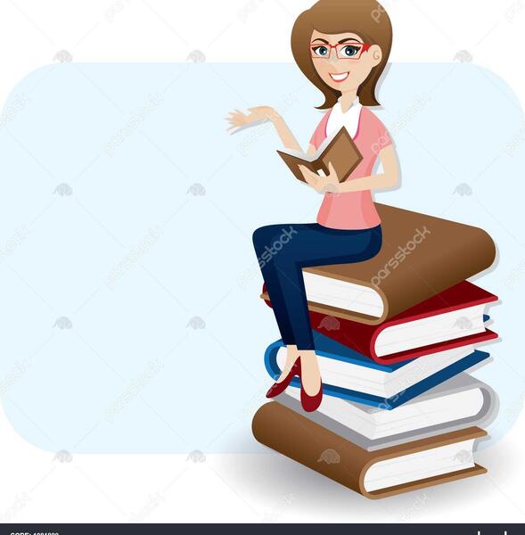 عکس دختر کارتونی درحال کتاب خواندن