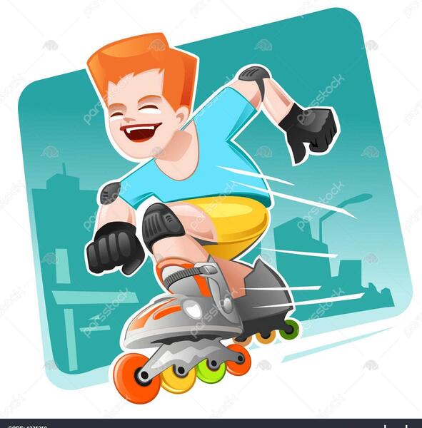 عکس پسر در حال اسکیت سواری