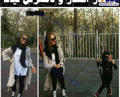 عکس پسر درحال تاب بازی