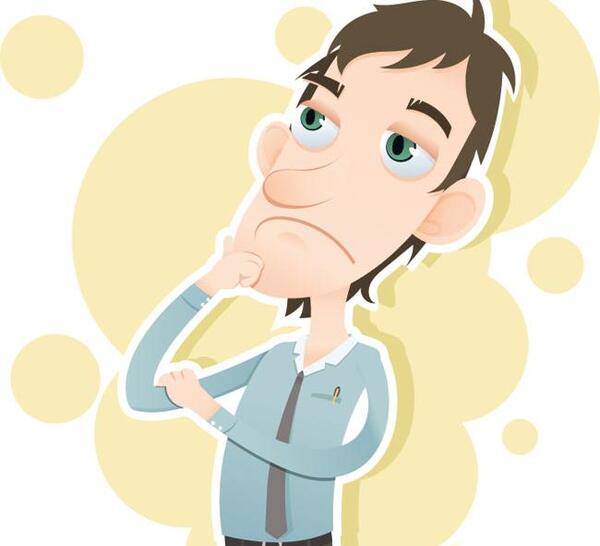 عکس پسر کارتونی درحال فکر