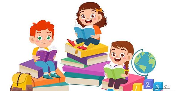 عکس پسر درحال کتاب خواندن کارتونی