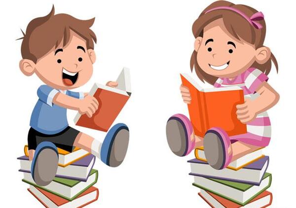 عکس کارتونی پسر در حال کتاب خواندن