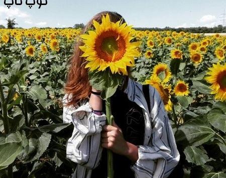 عکس پسر درحال گل چیدن