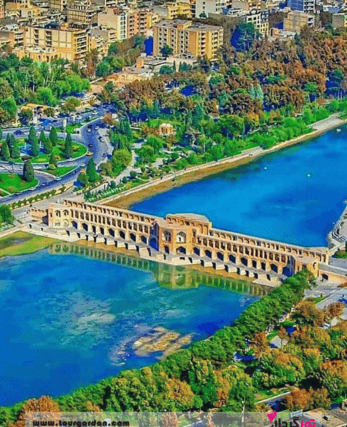 عکس هوایی پل خواجو