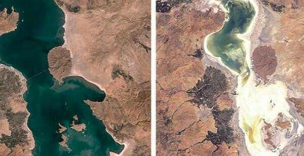 عکس هوایی دریاچه هامون
