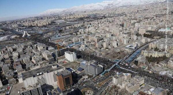 عکس هوایی راهپیمایی ۲۲ بهمن