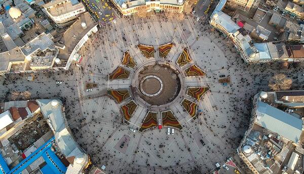 عکس هوایی شهر همدان