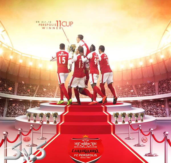 عکس نوشته به امید پیروزی پرسپولیس