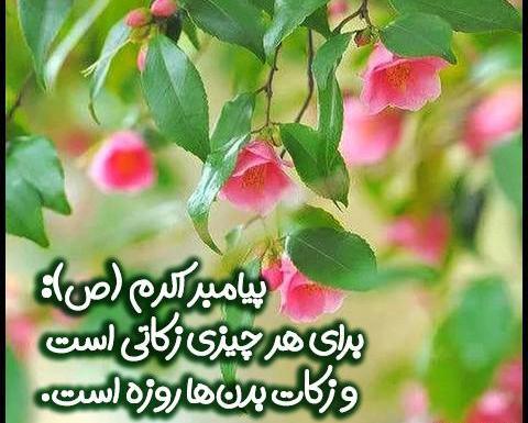 عکس نوشته حدیث ماه رمضان