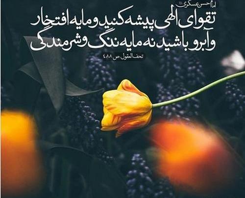 عکس نوشته حدیث امام حسن عسکری