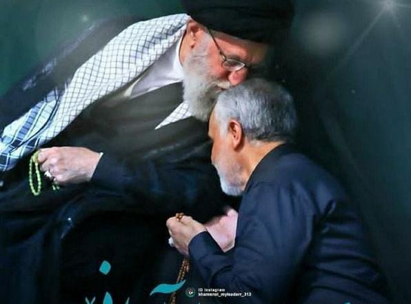 عکس نوشته حاج قاسم و رهبر