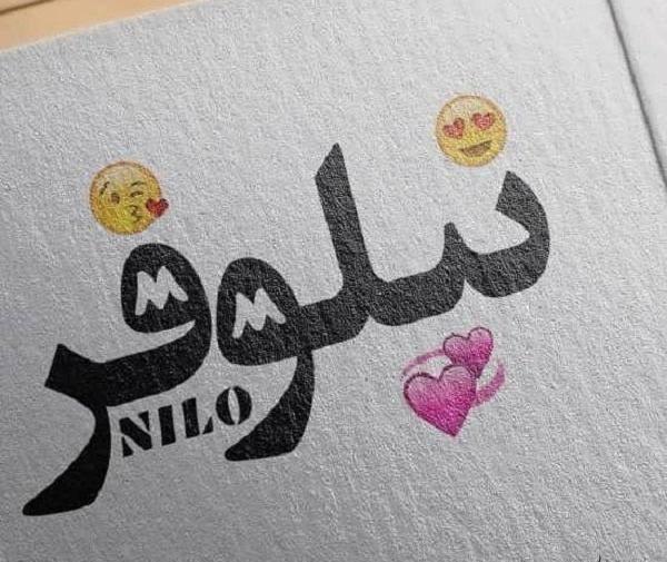عکس نوشته نام نیلوفر