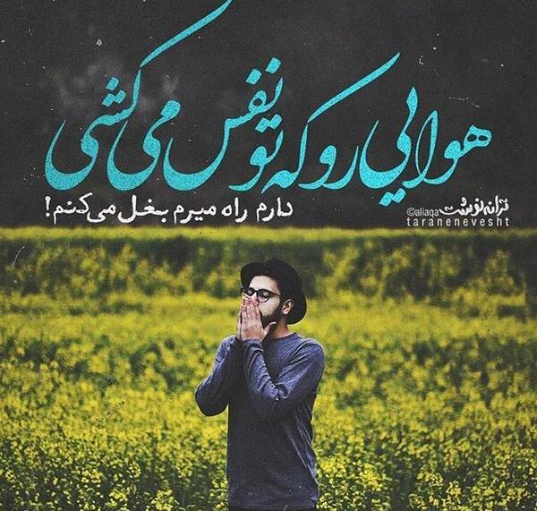 عکس نوشته فقط نفس میکشم