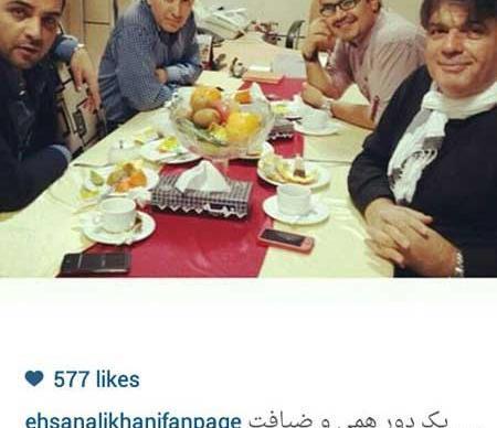 عکس غذا خوردن احسان علیخانی