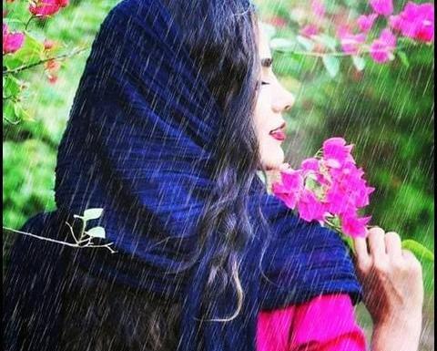 عکس باران صورتی