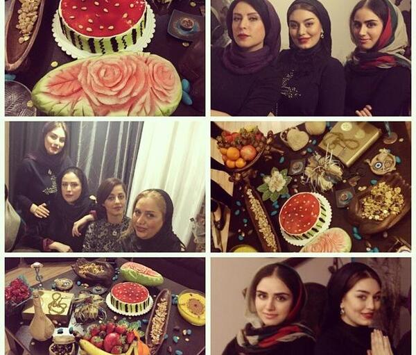 عکس هانیه غلامی در شب یلدا