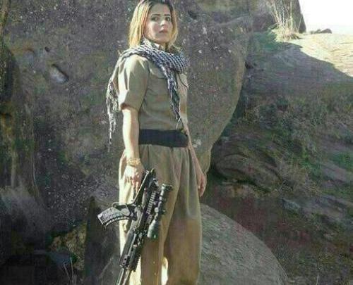 عکس ریحانه تک تیرانداز کوبانی
