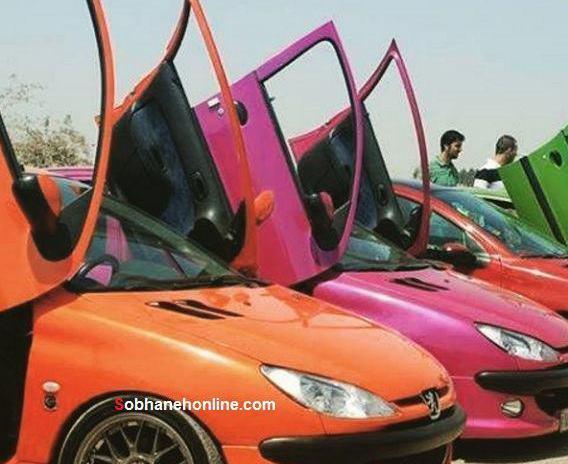 عکس پژو صورتی