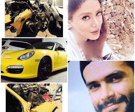 عکس تصادف پورشه زرد